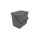 Poubelle de tri avec poign�e 6 l loops sundis h. 18, 7 cm gris