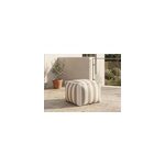 Pouf carr� int�rieur / ext�rieur d�perlant ray� beige 45 x 45 f; cm