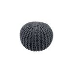 Pouf tricot ornami l. 40 x h. 30 cm gris