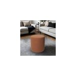 Pouf en velours c�tel� marron chocolat �33 x h. 39 cm, jby cr�ation