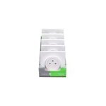 Prise 2 p�les + terre affleurante odace schneider electric blanc complet - lot de 5 pi�ces