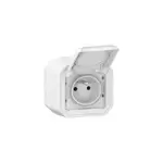 Prise 2 p�les + terre legrand plexo blanc