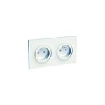 Prise de courant double avec terre complète schneider electric odace blanc Prise de courant double avec terre complète schneider electric odace blanc