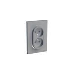 Prise double avec terre complète schneider electric odace aluminium Prise double avec terre complète schneider electric odace aluminium