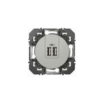 Prise double usb - a legrand dooxie aluminium carr�e
