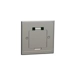 Prise de sol 2 p�les + terre carr�e m�tal unica system + schneider electric gris