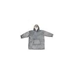 Pull plaid polaire  capuche adulte gris ornami