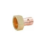 Raccord collet battu cuivre droit à souder sur tube cuivre Ø10 - sortie écrou tournant femelle 12 / 17 ... Raccord collet battu cuivre droit à souder sur tube cuivre Ø10 - sortie écrou tournant femelle 12 / 17 ...