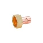 Raccord collet battu cuivre droit  souder sur tube cuivre 14 - sortie crou tournant femelle 12 / 17 ...