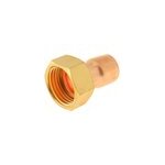 Raccord collet battu cuivre droit  souder sur tube cuivre 14 - sortie crou tournant femelle 15 / 21 ...