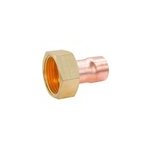 Raccord collet battu cuivre droit  souder sur tube cuivre 18 - sortie crou tournant femelle 20 / 27 ...