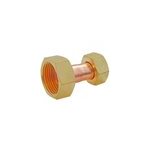 Raccord droit 2 �crous tournants femelle 15 / 21 (1 / 2 ; ) - femelle 12 / 17 (3 / 8 ; ) - douille cuivre ...
