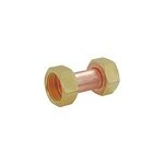 Raccord droit 2 �crous tournants femelle 15 / 21 (1 / 2 ; ) - femelle 15 / 21 (1 / 2 ; ) - douille cuivre ...