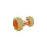 Raccord droit 2 crous tournants femelle 20 / 27 (3 / 4 ; ) - femelle 15 / 21 (1 / 2 ; ) - douille cuivre ...