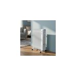 Radiateur � bain d'huile 2500 w blanc, pour pi�ces jusque 25 m�, l. 25 x p. 49 x h. 64 cm