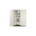 Rangement ouvert mural 1 colonne avec 2 paniers et 1 range bouteilles h. 200 x l. 66 x p. 40 cm