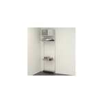 Rangement ouvert mural 1 colonne avec 1 tablette filaire et 1 range bouteilles h. 200 x l. 66 x p. 40 ...