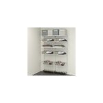 Rangement ouvert mural 2 colonnes avec 2 paniers, 2 tablettes filaires et 2 range bouteilles h. 200 x ...