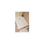 Receveur de douche l. 120 x l. 90 cm en gr�s c�rame �maill�, blanc, bonde � gauche, jacob delafon edgar ...