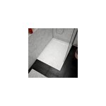 Receveur de douche l. 120 x l. 90 x h. 4 cm, acrylique renforc� blanc effet pierre, avec grille d'�vacuation ...