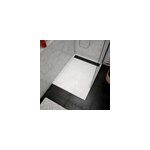 Receveur de douche l. 120 x l. 90 x h. 4 cm, acrylique renforc� blanc effet pierre, avec grille d'�vacuation ...