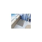 Receveur de douche acrylique gris mat textur l. 80 x l. 100 cm, allibert bath & design mara