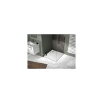 Receveur de douche carr 80x80cm, blanc mat effet pierre, allibert mooneo