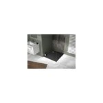 Receveur de douche carr 80x80cm, noir mat effet pierre, allibert mooneo