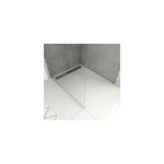Receveur de douche extra - plat 80 x 100 cm, acrylique blanc, bonde linaire, galedo pedra