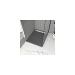 Receveur de douche extra - plat 80 x 100 cm, gris, galedo pedra