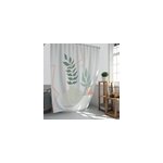 Rideau de douche � motif style boh�me abstrait, vert et terracotta, l. 180 x h. 200 cm, msv kenzi
