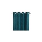Rideau illets goodhome cayuga bleu canard velours l. 140 x h. 260 cm