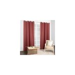 Rideau � illets uni en gaze de coton terracotta l. 130 x h. 260 cm jby creation