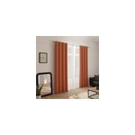 Rideau isolant thermique  oeillets terracotta l. 240 x l. 140 cm