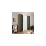 Rideau isolant thermique  oeillets vert kaki l. 240 x l. 140 cm