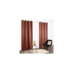 Rideau occultant � illets uni sky terracotta l. 240 x l. 135cm jby creation
