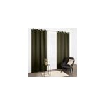 Rideau occultant � illets uni sky vert kaki l. 240 x l. 135cm jby creation