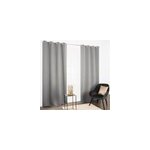 Rideau occultant � oeillets sky gris clair l. 240 x l. 135cm jby creation