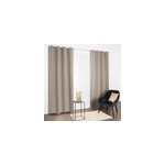 Rideau occultant phonique, thermique � illets beige taupe l. 135 x h. 260 cm jby creation