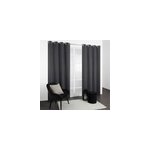 Rideau occultant thermique � oeillets gris fonc� l. 240 x l. 135cm, jby creation