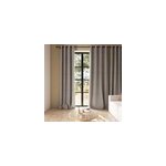 Rideau tamisant à illets effet jacquard mafana coton noir et blanc h. 260 x l. 140cm goodhome Rideau tamisant à illets effet jacquard mafana coton noir et blanc h. 260 x l. 140cm goodhome