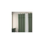 Rideau tamisant  illets marley coton uni avec franges vert l. 260 x l. 140cm ornami