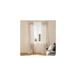 Rideau tamisant � illets opp imprim� g�om�trique beige lin h. 260 x l. 140 goodhome