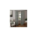 Rideau tamisant � oeillets jacquard gris, noir h. 260 x l. 140cm casa mediterranea 1967 sl
