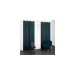 Rideau tamisant  oeillets melto effet velours bleu l. 240 x l. 140cm jby creation