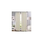 Rideau thermique � oeillets farm velours beige �cru l. 140 x h. 260cm tendence