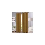 Rideau thermique � oeillets farm velours jaune moutarde l. 140 x h. 260cm tendence