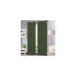 Rideau thermique � oeillets farm velours vert kaki l. 140 x h. 260cm tendence