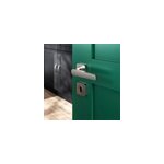 Rosace de fonction rond � visser � serrure goodhome duod effet nickel satin gris �52. 5mm