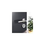 Rosace de fonction rond � visser � serrure goodhome duod zamac effet chrome et nickel satin gris �52mm ...